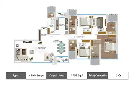 4 BHK-1951 SqFt